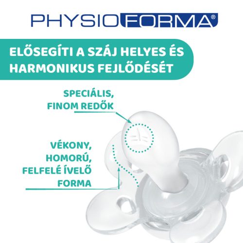 Physio Forma® Comfort szilikon cumi 1 db, 6-16 hó sterilizálható tok