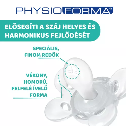 Physio Forma® Comfort 6-16 hó szilikon cumi, 1 db sterilizálható tokban
