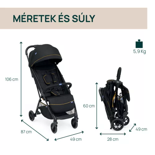 GLEE babakocsi 0-22 kg automata csukódással 0-4 év