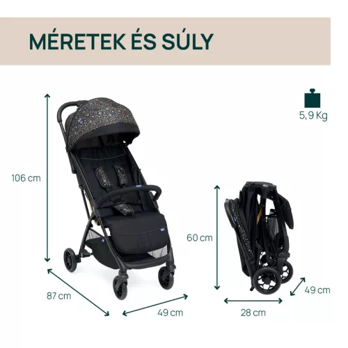 GLEE babakocsi 0-22 kg automata csukódással 0-4 év