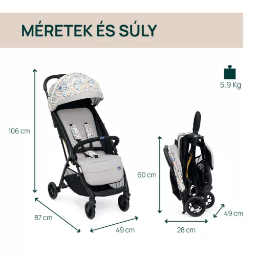 GLEE babakocsi 0-22 kg automata csukódással 0-4 év