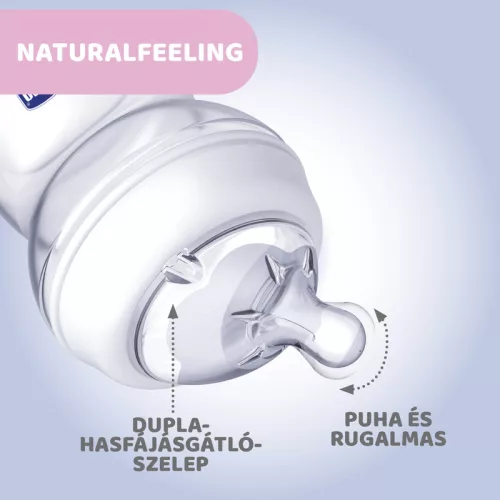 NaturalFeeling 250 ml ÜVEG cumisüveg normál folyású etetőcumival