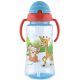 Baby Care Szafari szívószálas sportitató 330 ml - blue