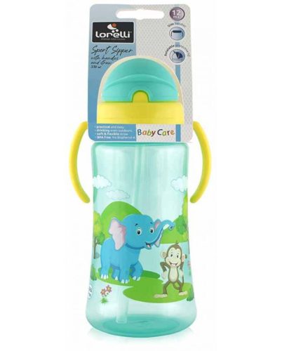 Baby Care Szafari szívószálas sportitató 330 ml - green